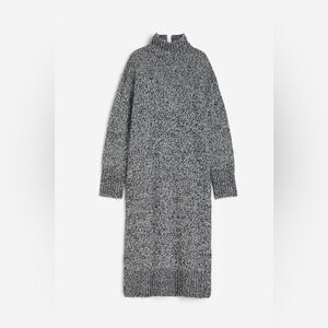H&M Knit Mock Turtleneck Dress Long Sleeve MIDI Sweater Dress Women’s Size Small